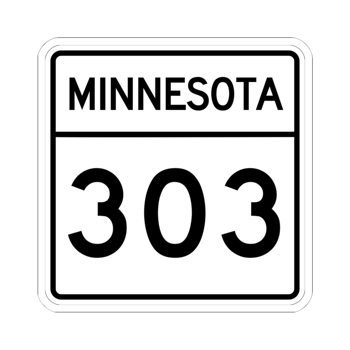 MN-303 1948 (Minnesota) (Road Sign) STICKER Vinyl Kiss-Cut Decal