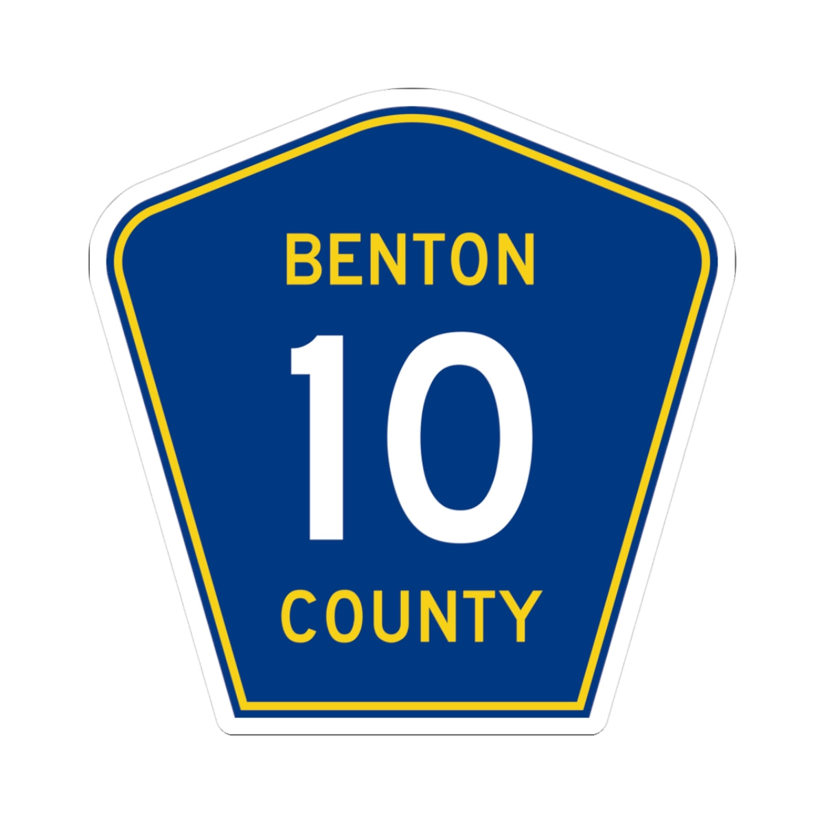 Benton County 10 MN (Minnesota) (Road Sign) STICKER Vinyl Kiss-Cut Decal