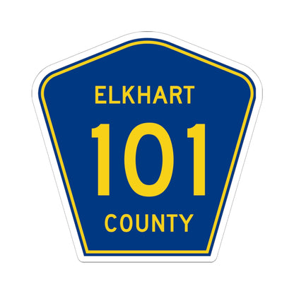 Elkhart County Road 101 IN (Indiana) (Road Sign) STICKER Vinyl Kiss-Cut Decal