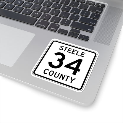 Steele County Route 34 MN (Minnesota) (Road Sign) STICKER Vinyl Kiss-Cut Decal