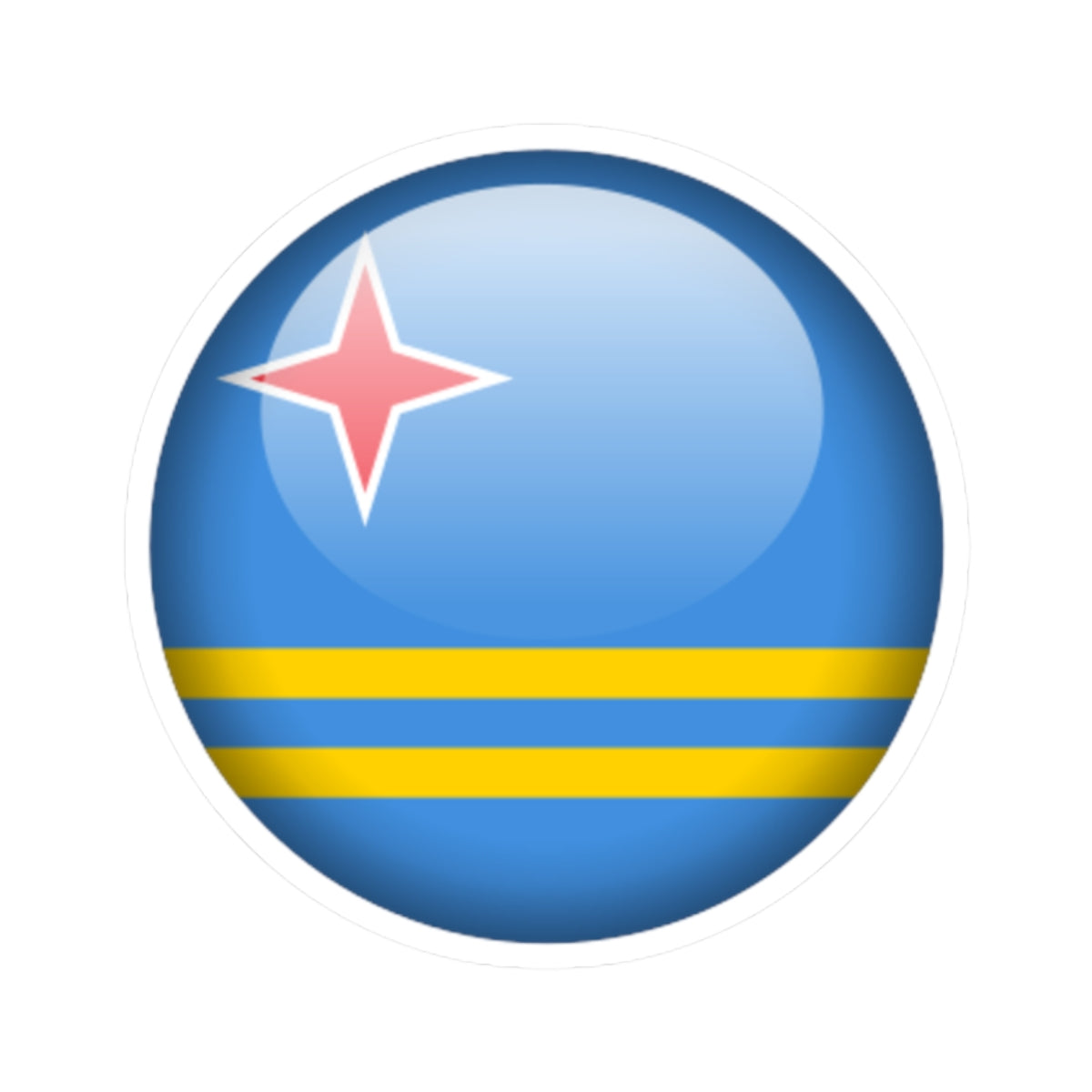 Flag orb Aruba (Netherlands) STICKER Vinyl Kiss-Cut Decal