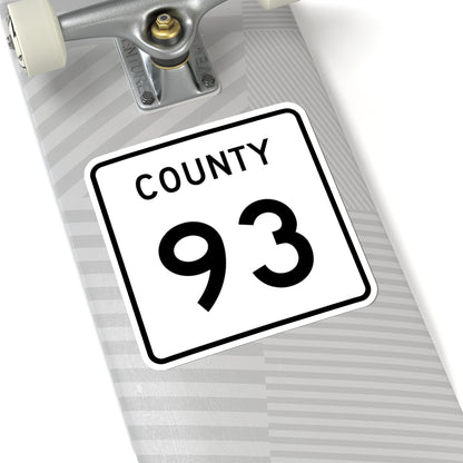 County 93 square (Minnesota) (Road Sign) STICKER Vinyl Kiss-Cut Decal