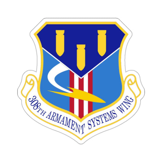 308th Armament Systems Wing (U.S. Air Force) STICKER Vinyl Kiss-Cut Decal-2 Inch-White-The Sticker Space