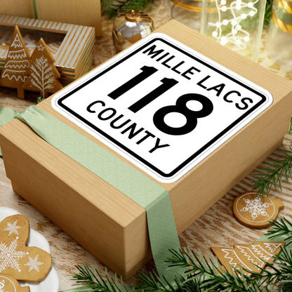 Mille Lacs County 118 MN (Minnesota) (Road Sign) STICKER Vinyl Kiss-Cut Decal