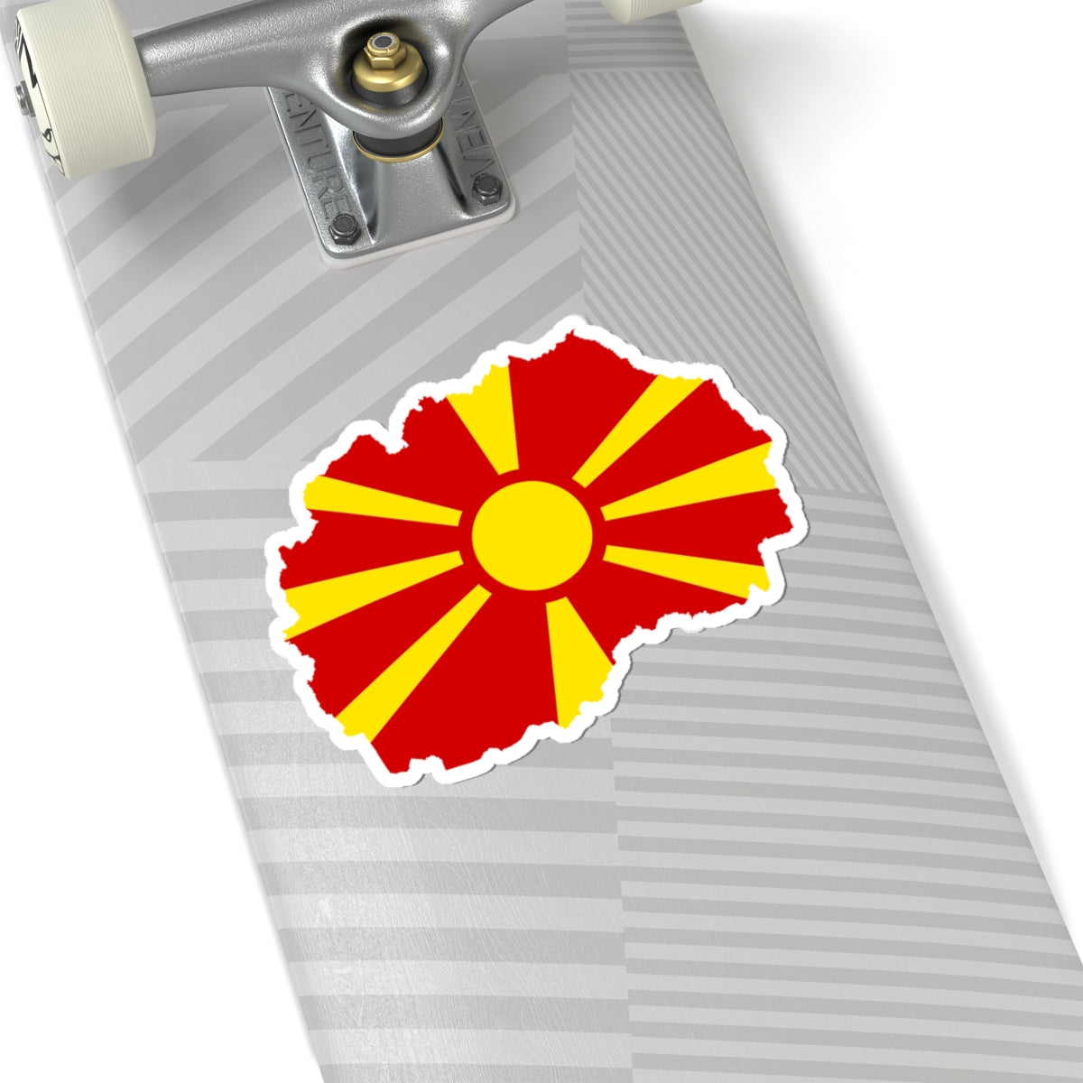 Flag map of North Macedonia (North Macedonia) STICKER Vinyl Kiss-Cut Decal