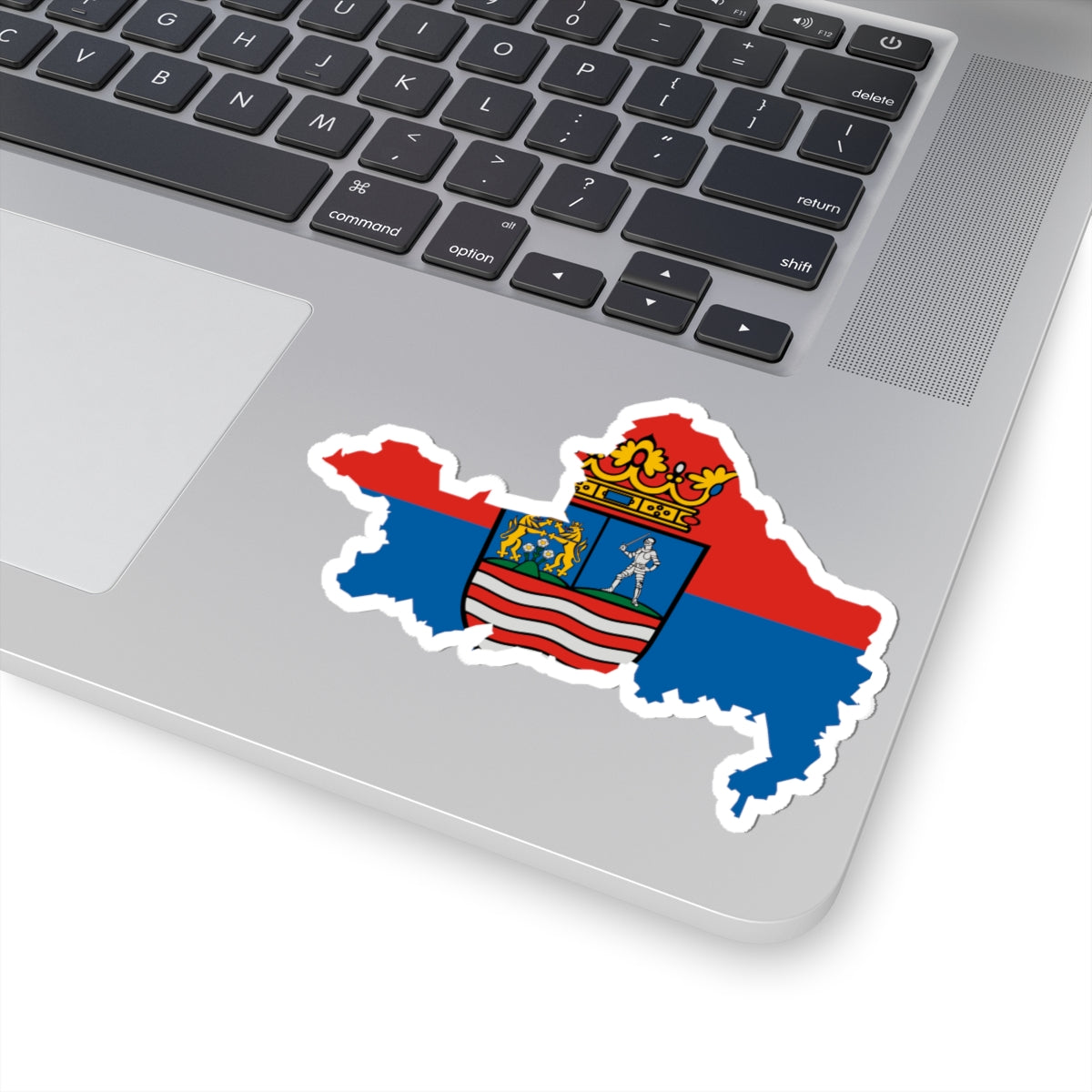 Flag-map of Gyor-Moson-Sopron County (Hungary) STICKER Vinyl Kiss-Cut Decal