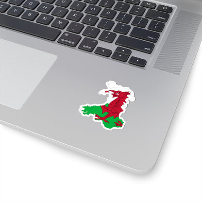 Wales-Flagmap (United Kingdom) STICKER Vinyl Kiss-Cut Decal