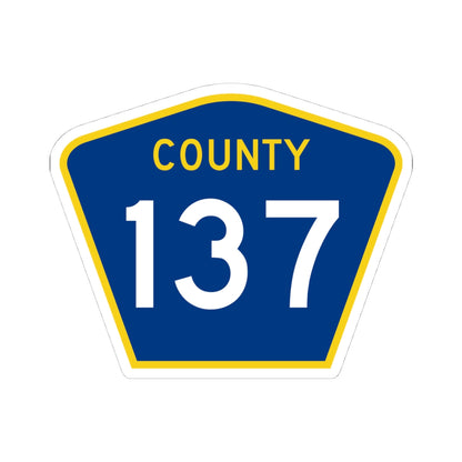 County 137 MN (Minnesota) (Road Sign) STICKER Vinyl Kiss-Cut Decal