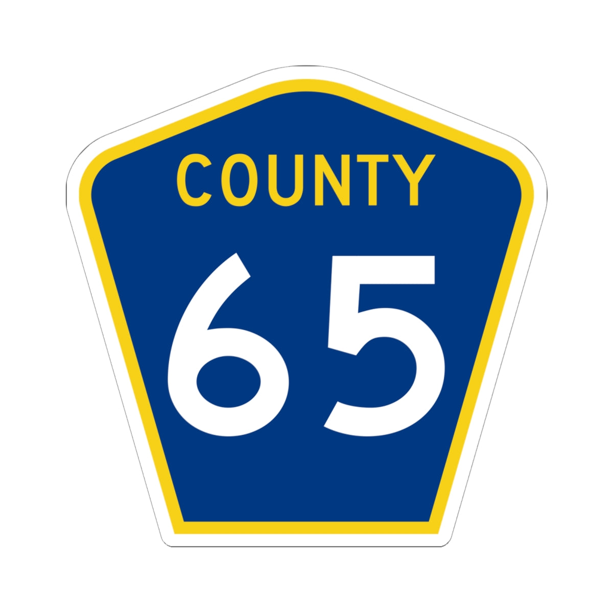 County 65 MN (Minnesota) (Road Sign) STICKER Vinyl Kiss-Cut Decal