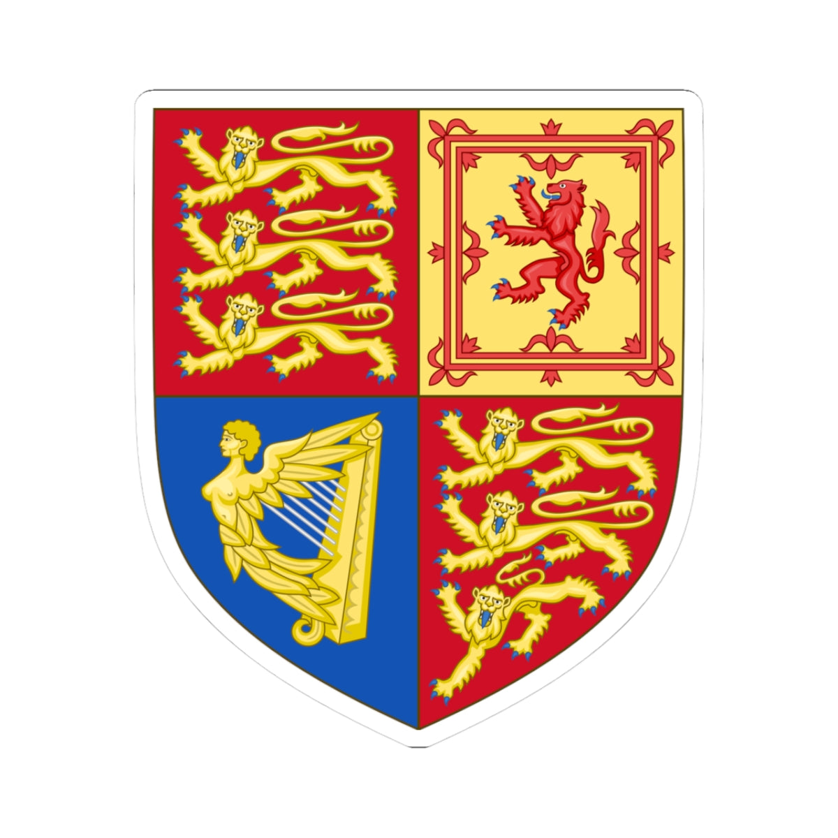 Arms of the United Kingdom since 1837 (United Kingdom) (Coat of Arms) STICKER Vinyl Kiss-Cut Decal