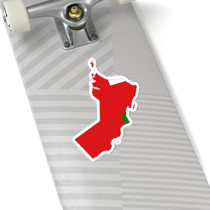 Flag-map of Oman precise boundaries (Oman) STICKER Vinyl Kiss-Cut Decal