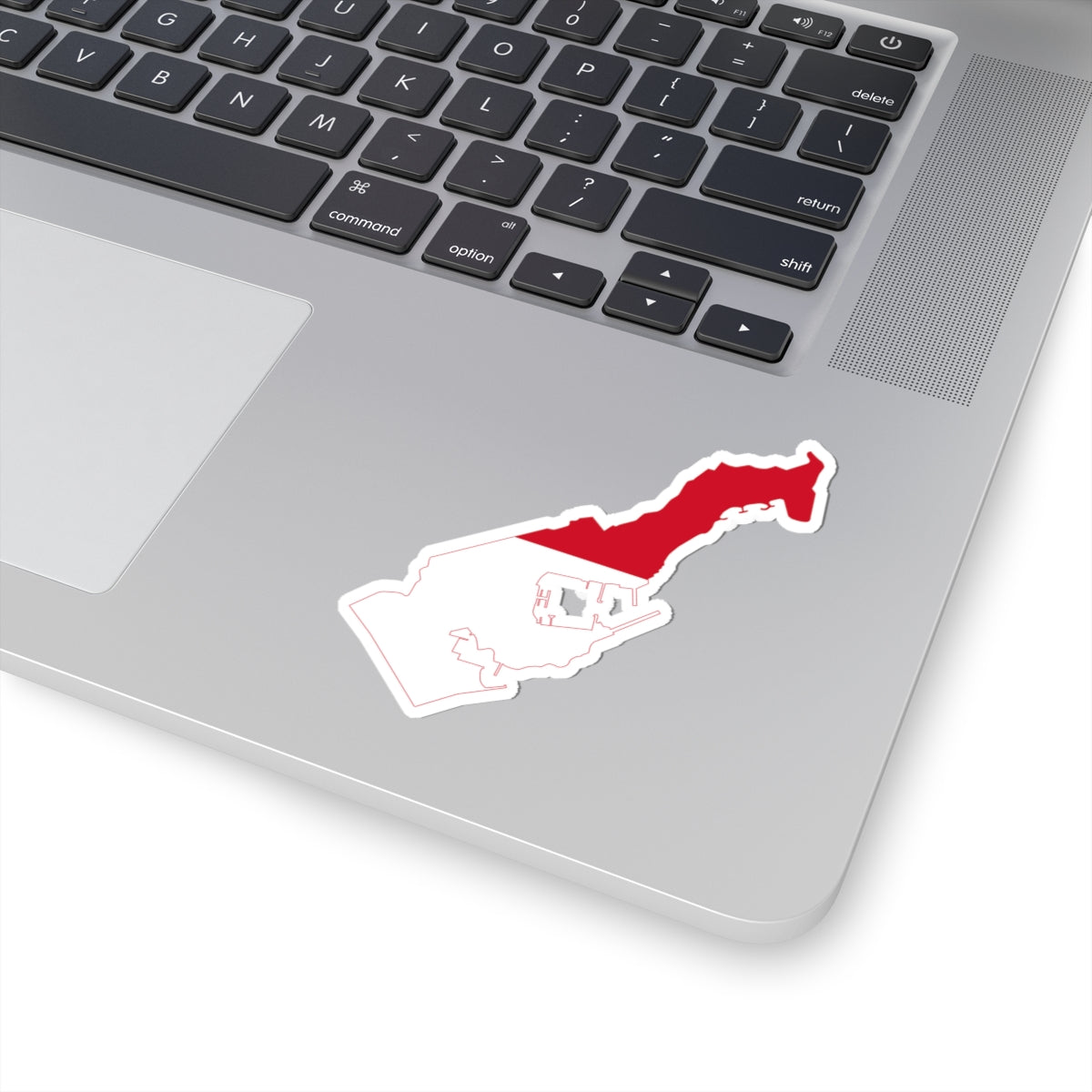 Flag-map of Monaco2 (Monaco) STICKER Vinyl Kiss-Cut Decal