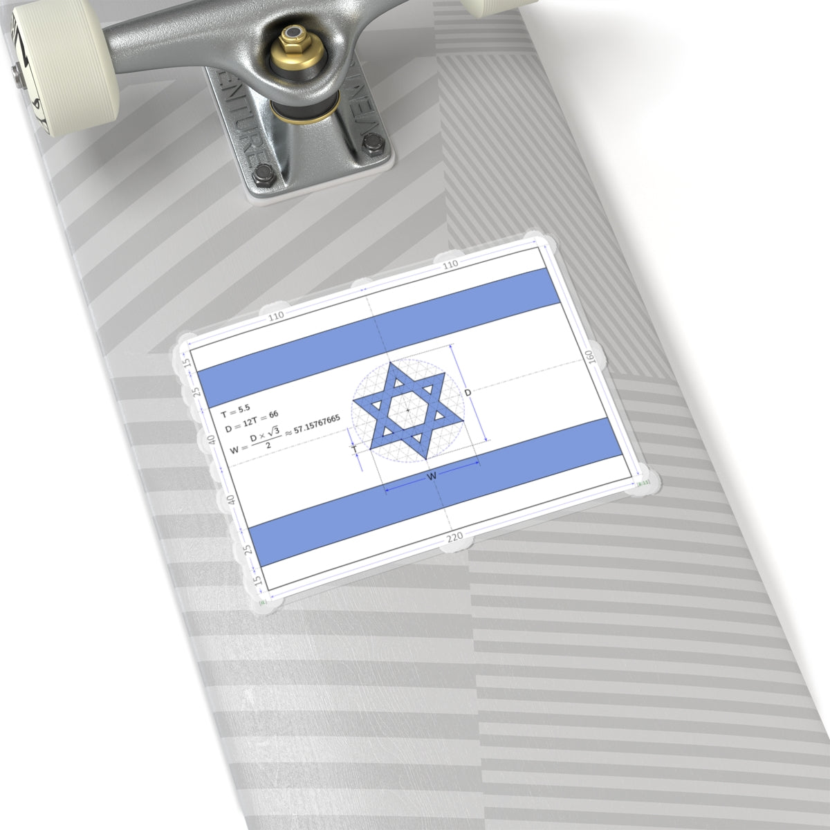 Flag of Israel construction sheet D66 (Israel) STICKER Vinyl Kiss-Cut Decal