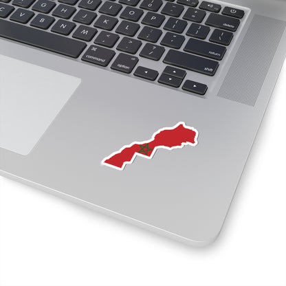 Flag Map of Morocco with Western Sahara (Morocco) STICKER Vinyl Kiss-Cut Decal