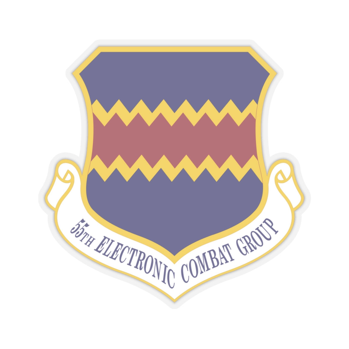 55th Electronic Combat Group (U.S. Air Force) STICKER Vinyl Kiss-Cut Decal-4" × 4"-Transparent-The Sticker Space