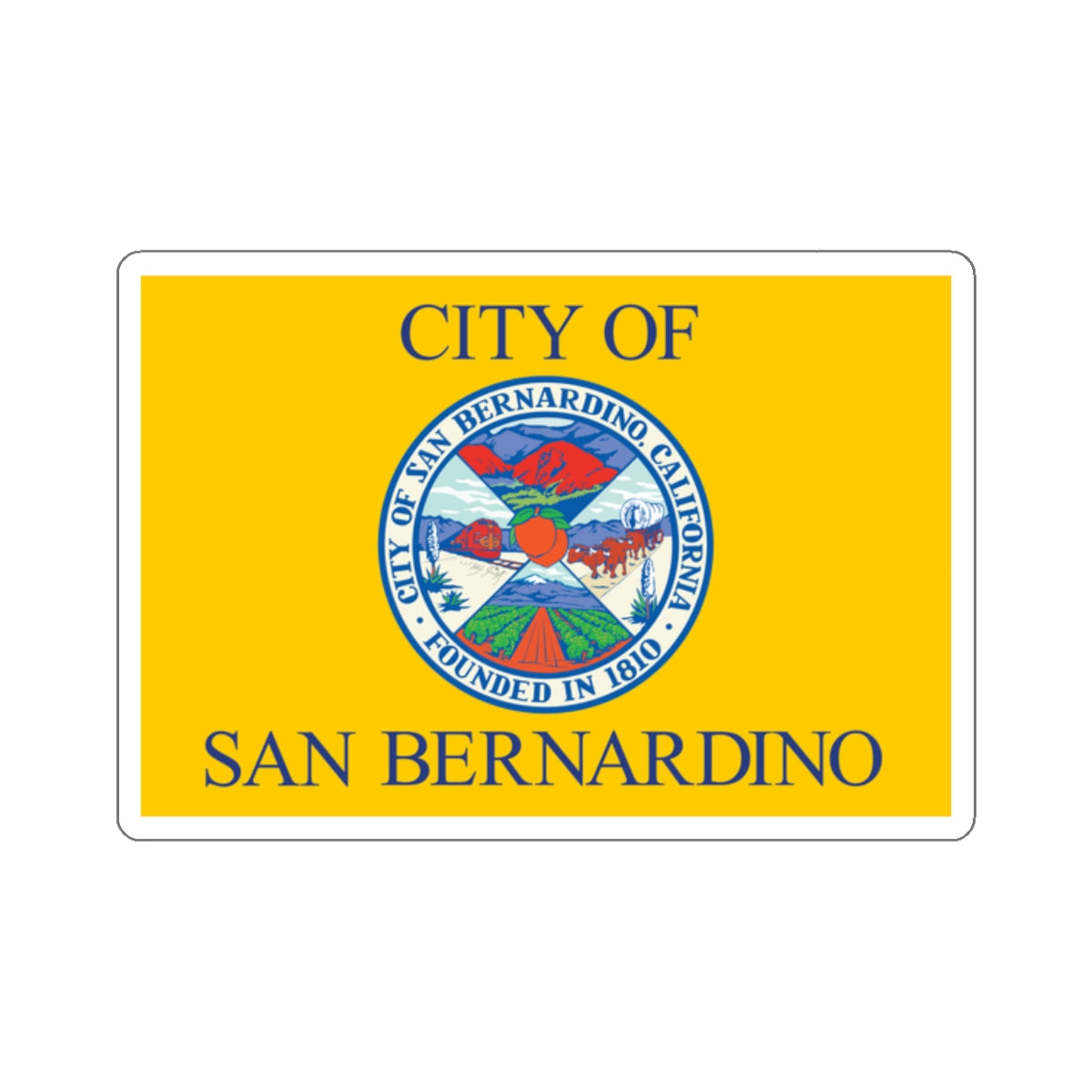 Flag of San Bernardino, California - STICKER Vinyl Kiss-Cut Decal