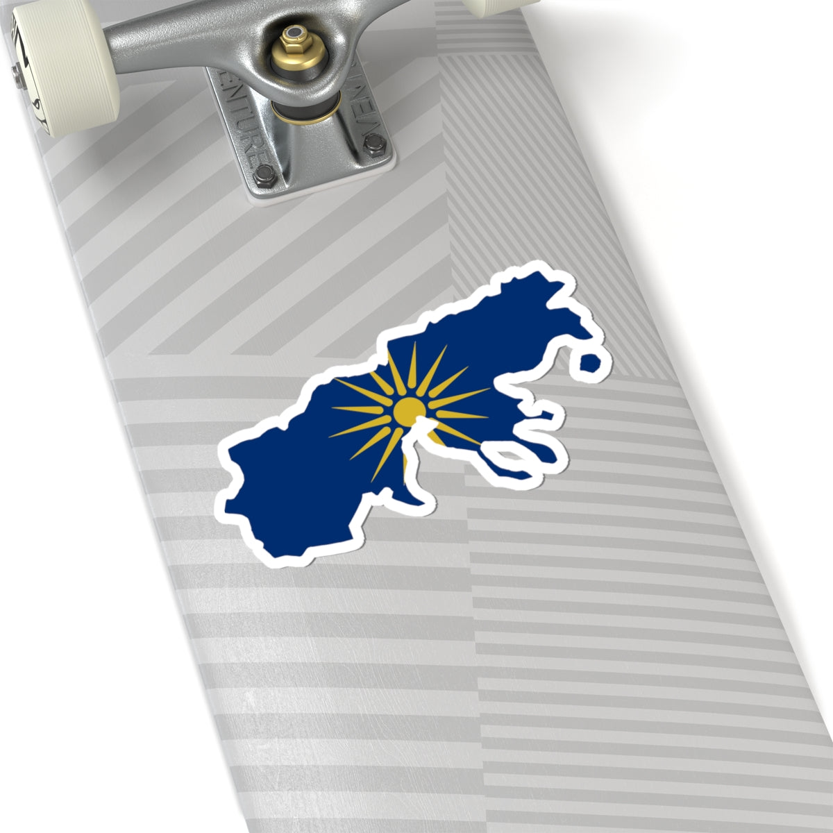 Flag-map of Greek Macedonia (Greece) STICKER Vinyl Kiss-Cut Decal