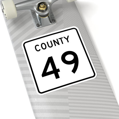 County 49 square (Minnesota) (Road Sign) STICKER Vinyl Kiss-Cut Decal