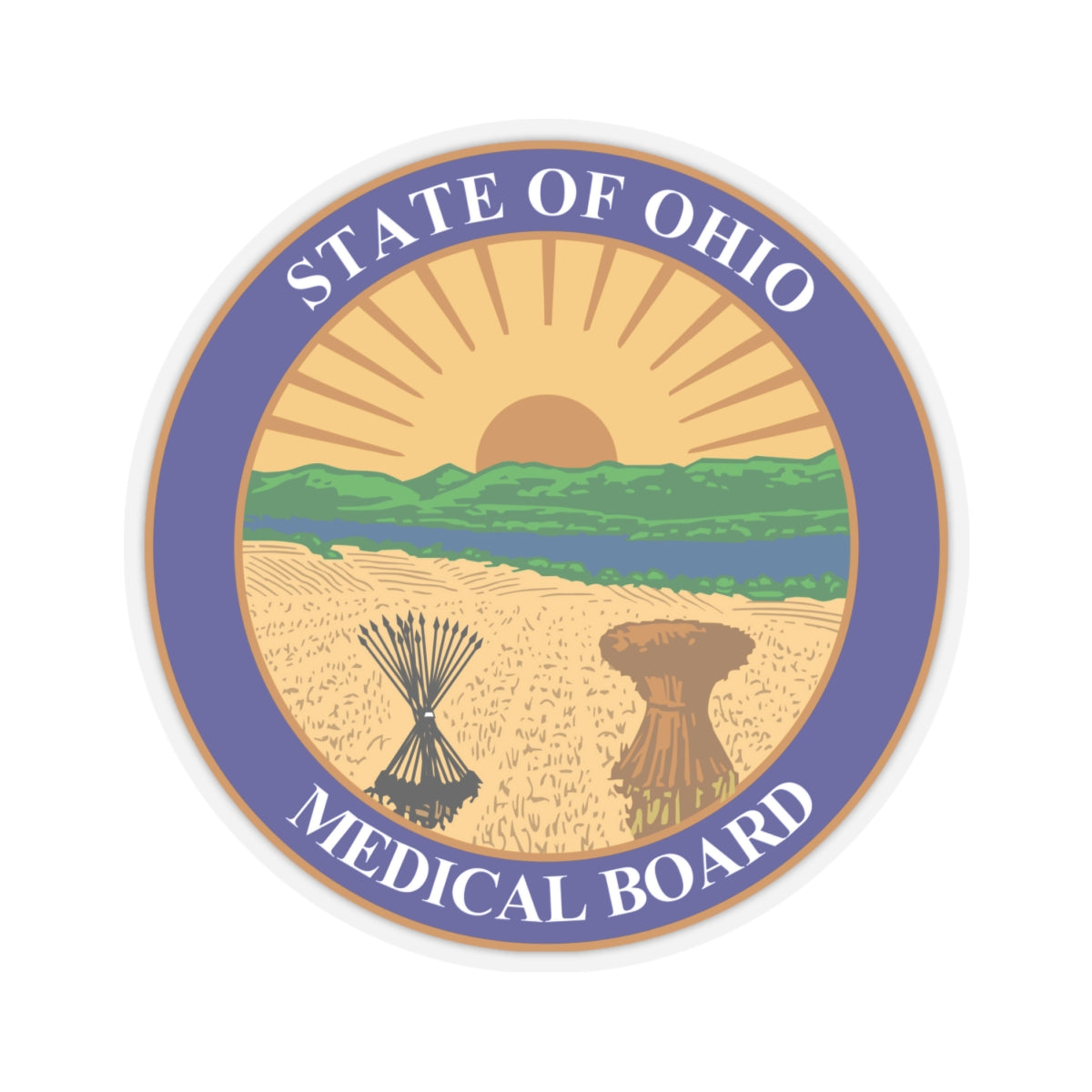 Seal of the Ohio Medical Board - STICKER Vinyl Kiss-Cut Decal