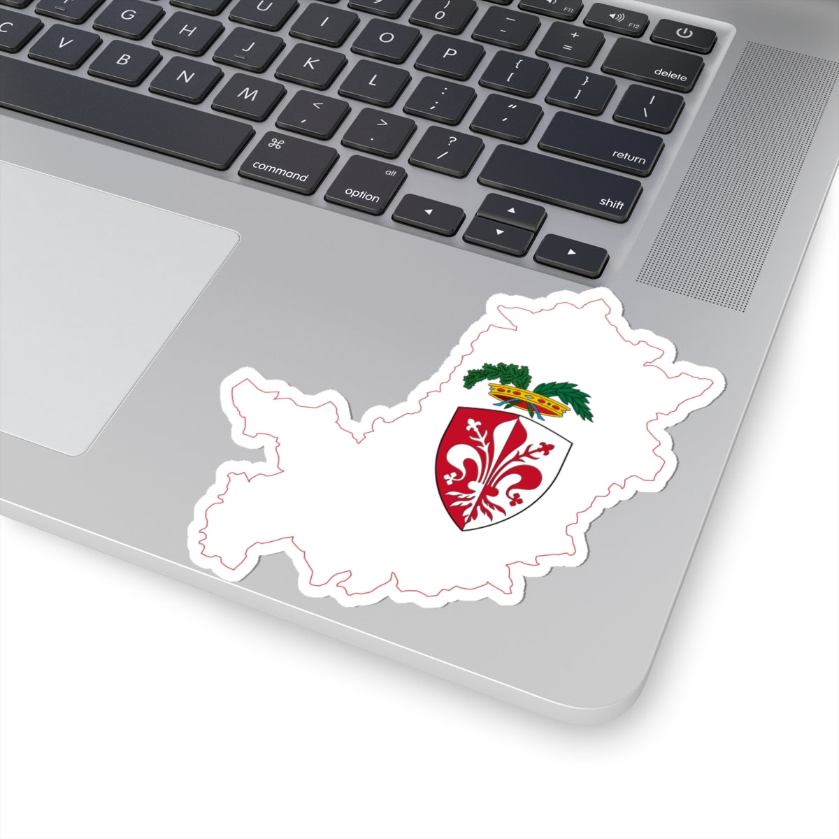 Flag map of the Province of Florence (Italy) STICKER Vinyl Kiss-Cut Decal