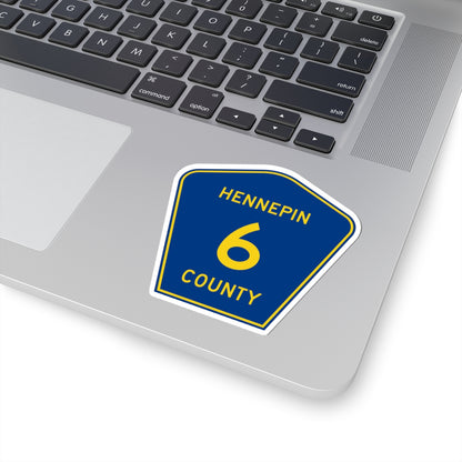 Hennepin County 6 (Minnesota) (Road Sign) STICKER Vinyl Kiss-Cut Decal