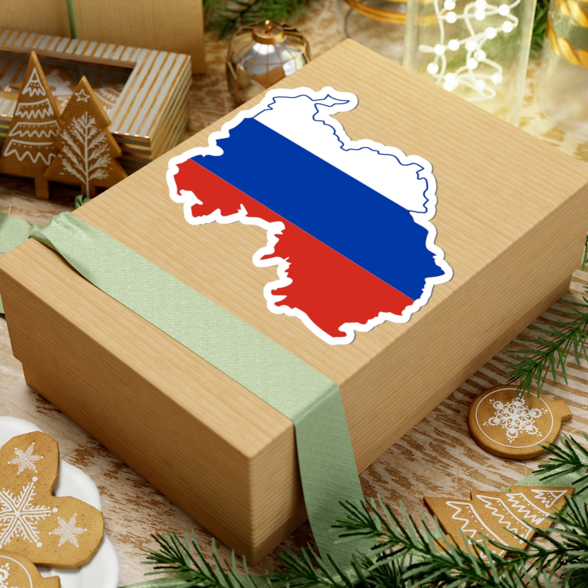 Flag-map of South Ossetia-Russia (Russia) STICKER Vinyl Kiss-Cut Decal