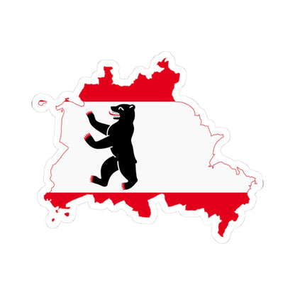 Flag map of Berlin 1990- (Germany) STICKER Vinyl Kiss-Cut Decal