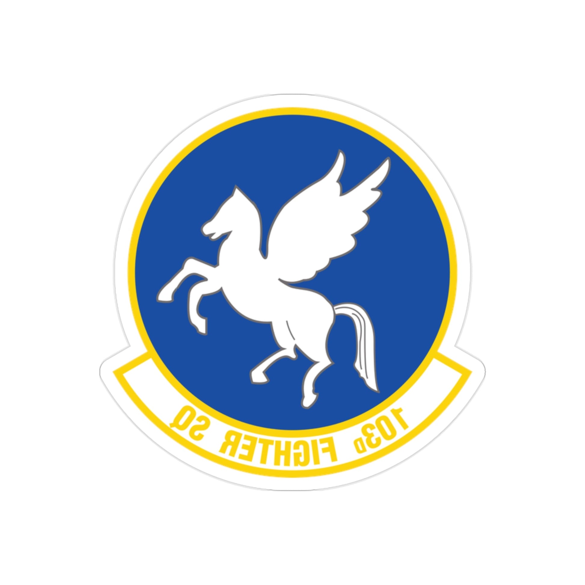 103d Fighter Squadron (U.S. Air Force) REVERSE PRINT Transparent STICKER-2" × 2"-The Sticker Space