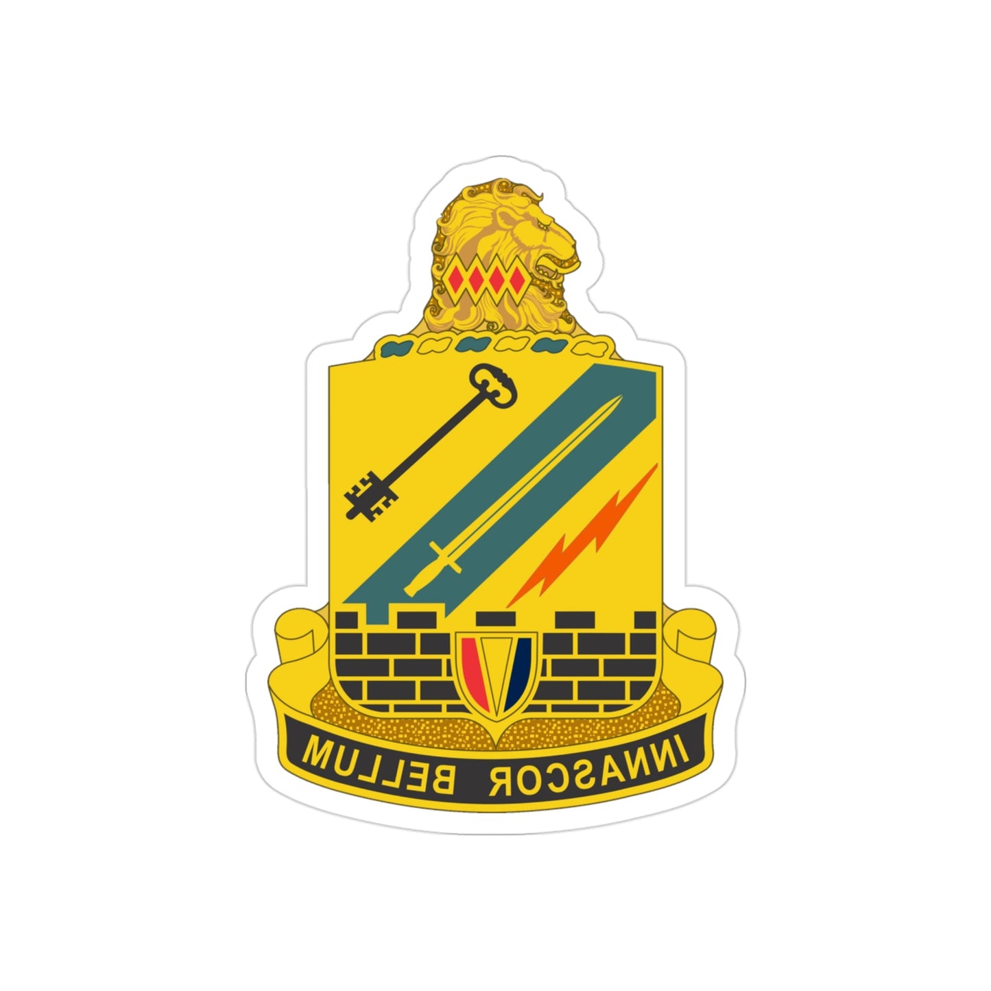 104 Engineer Battalion (U.S. Army) REVERSE PRINT Transparent STICKER-3" × 3"-The Sticker Space