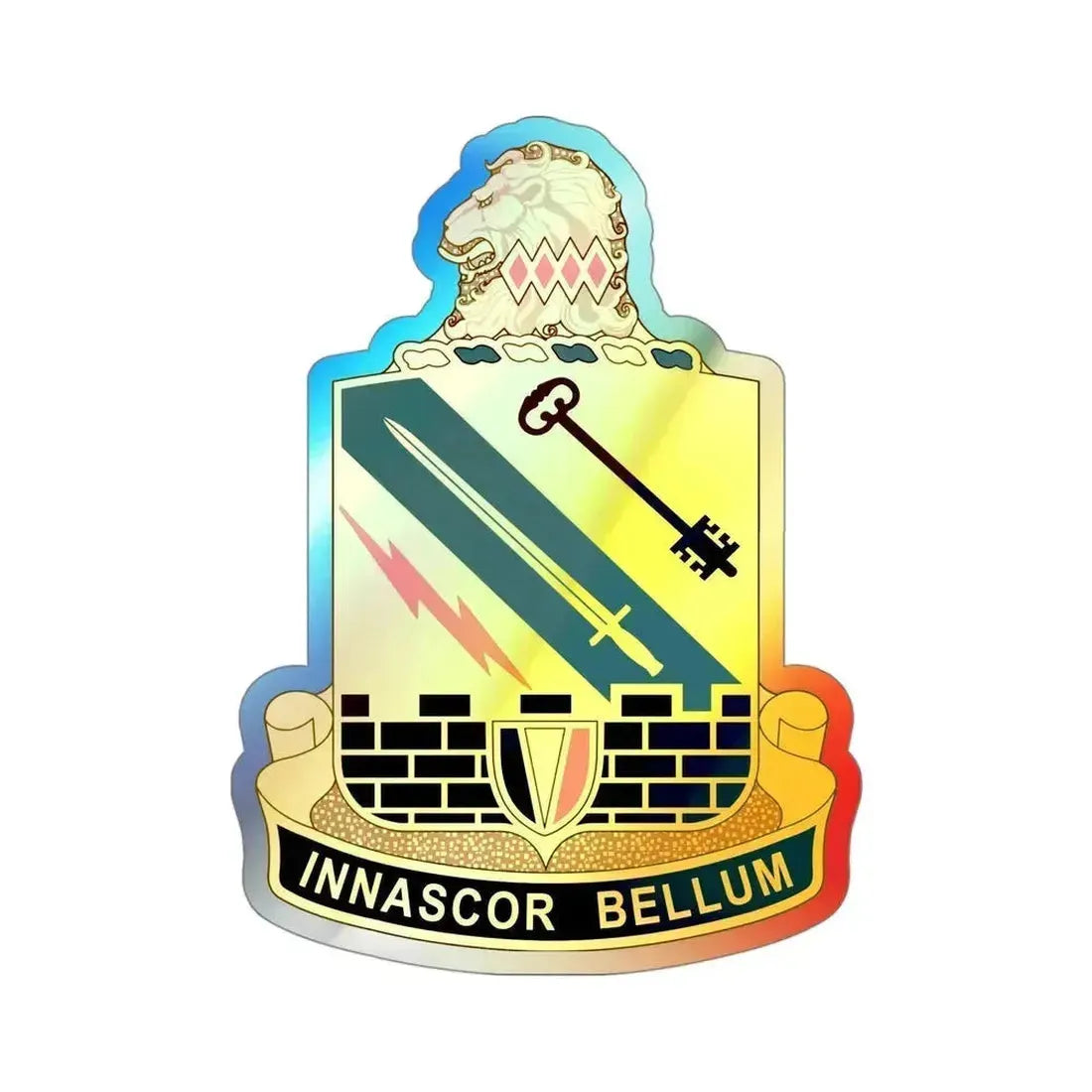 104 Engineer Battalion (U.S. Army) Holographic STICKER Die-Cut Vinyl Decal 4 Inch Holographic - The Sticker Space