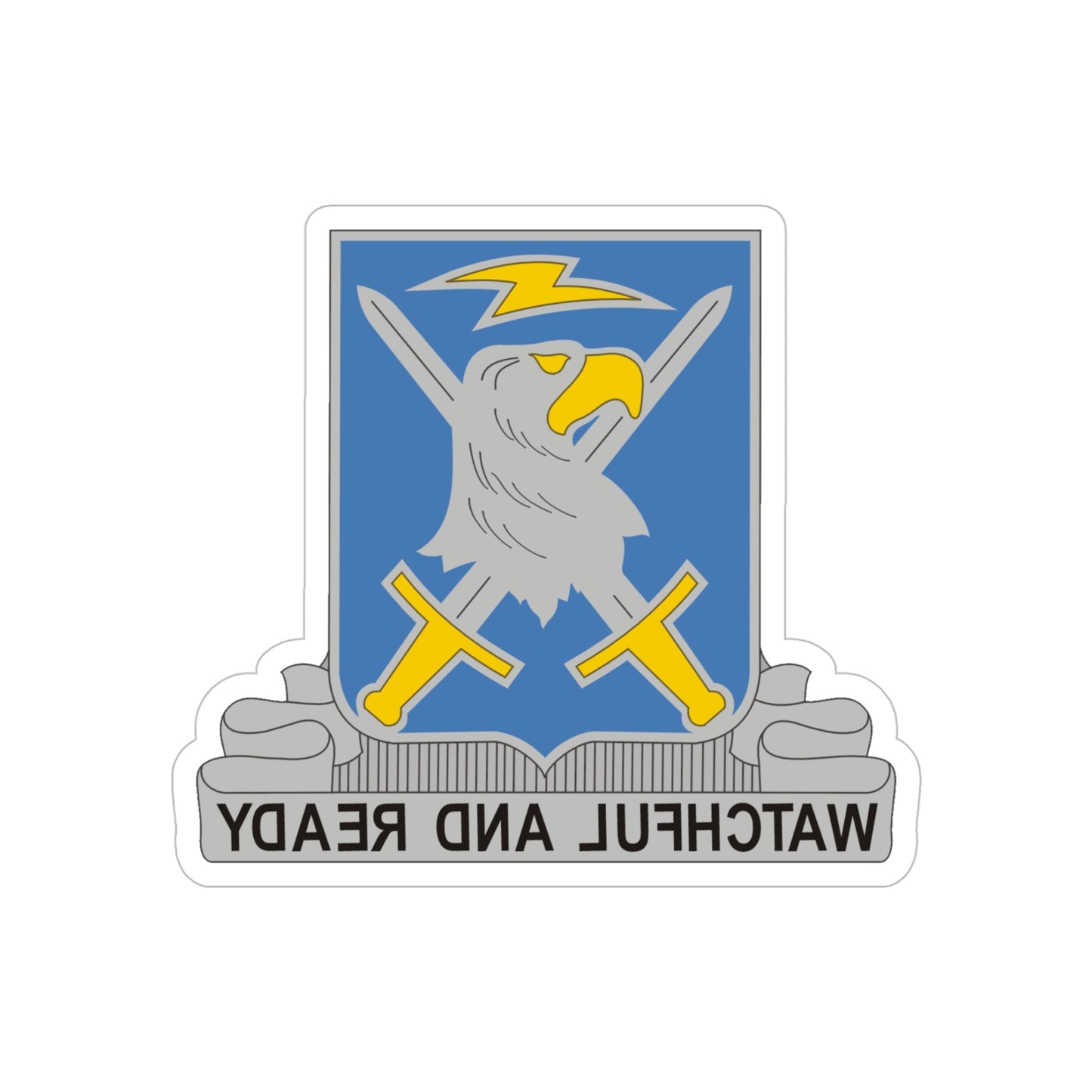 104 Military Intelligence Battalion (U.S. Army) REVERSE PRINT Transparent STICKER-5" × 5"-The Sticker Space