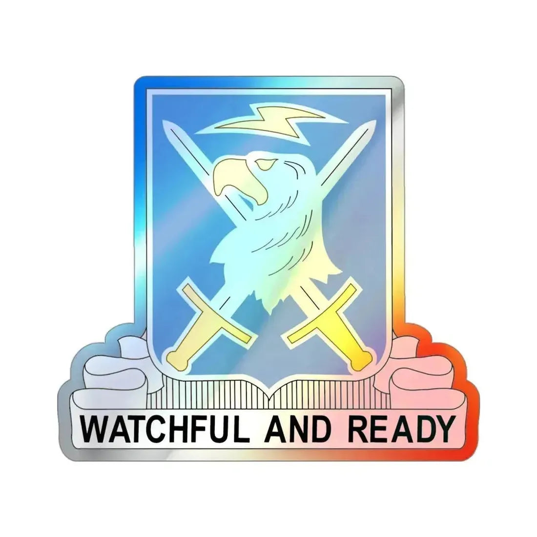 104 Military Intelligence Battalion (U.S. Army) Holographic STICKER Die-Cut Vinyl Decal 3 Inch Holographic - The Sticker Space