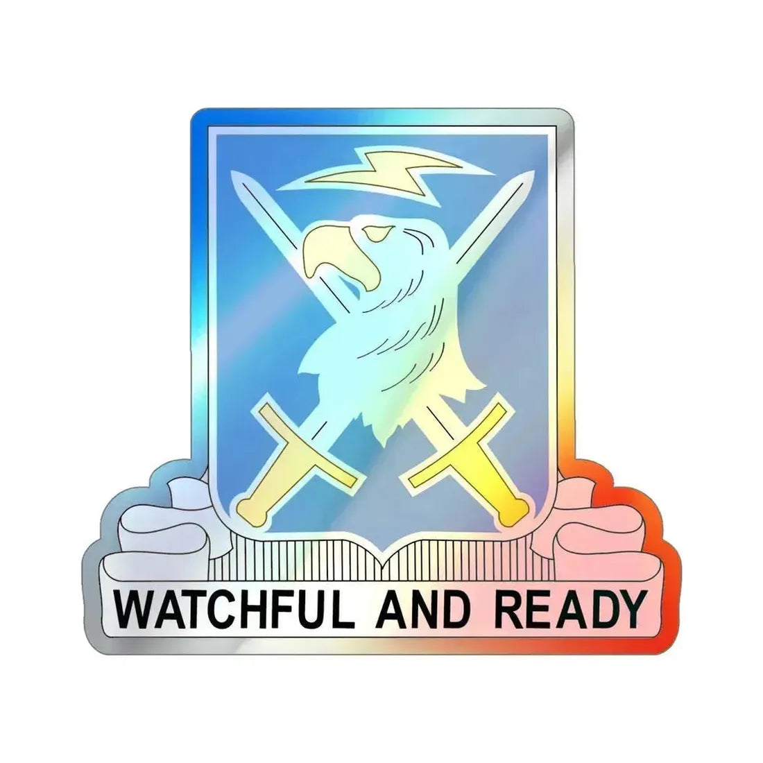 104 Military Intelligence Battalion (U.S. Army) Holographic STICKER Die-Cut Vinyl Decal 6 Inch Holographic - The Sticker Space