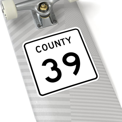 County 39 square (Minnesota) (Road Sign) STICKER Vinyl Kiss-Cut Decal