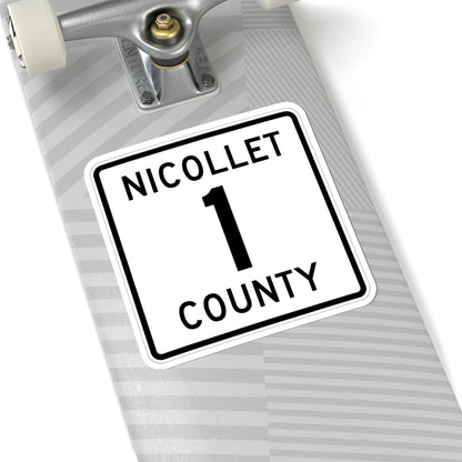 Nicollet County Route 1 (Minnesota) (Road Sign) STICKER Vinyl Kiss-Cut Decal