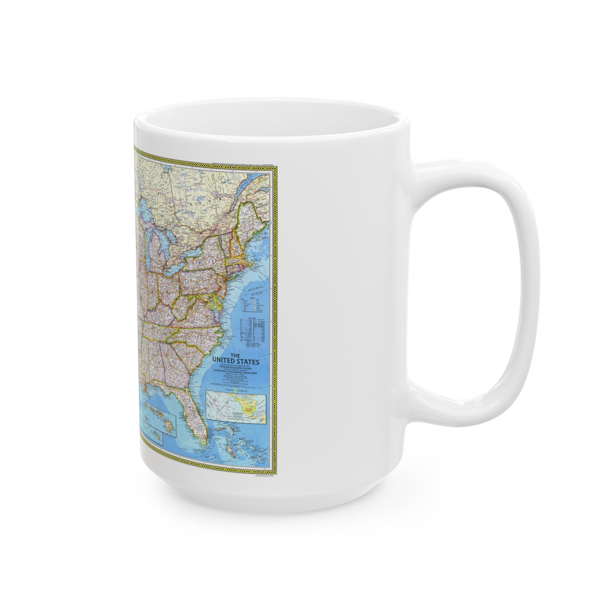 USA - The United States (1982) (Map) White Coffee Mug-The Sticker Space