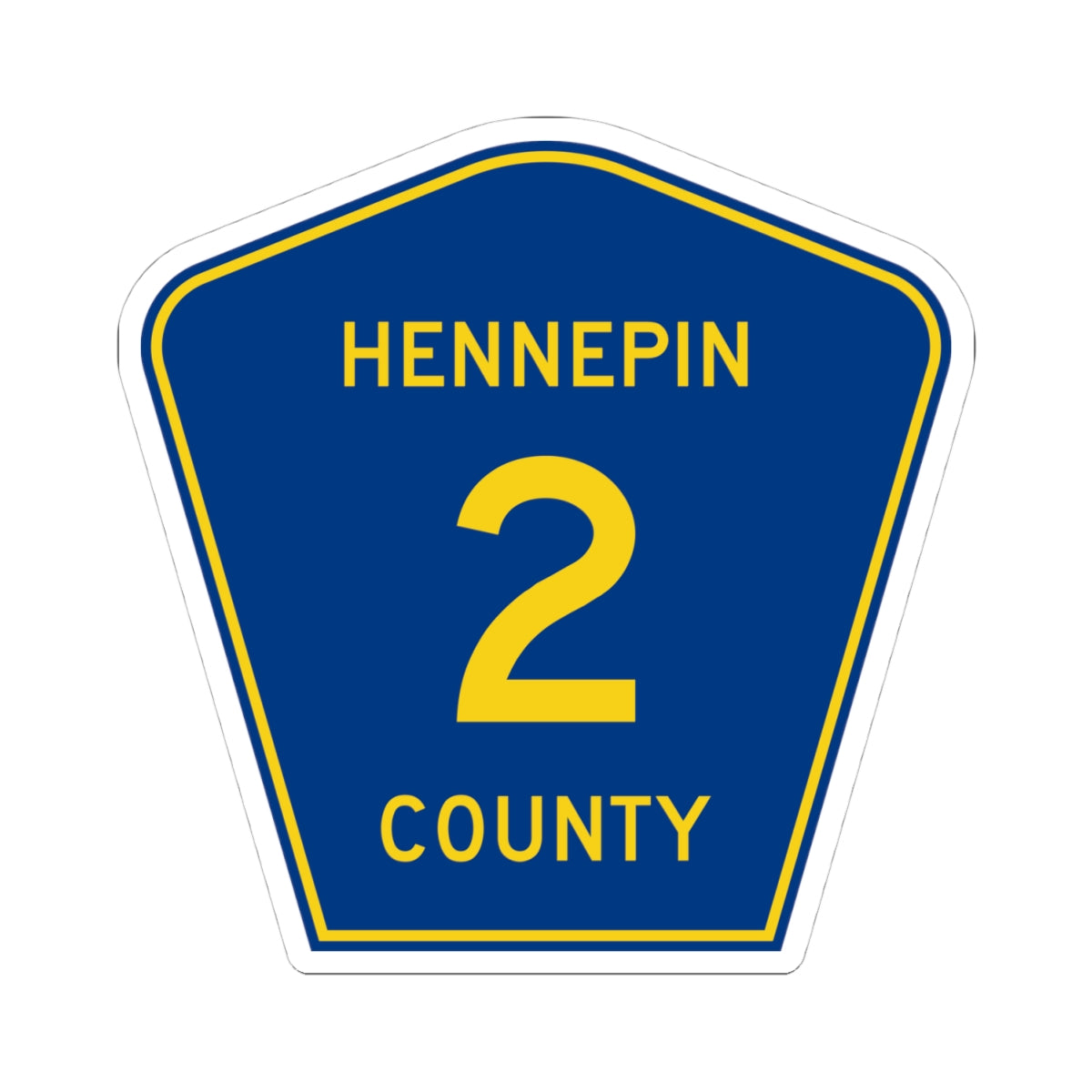 Hennepin County 2 (Minnesota) (Road Sign) STICKER Vinyl Kiss-Cut Decal
