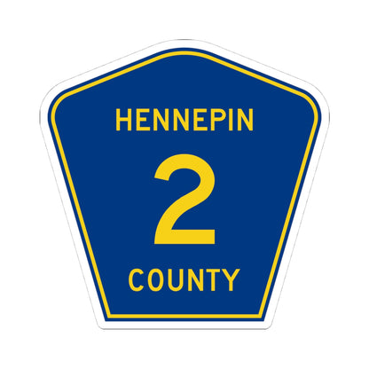 Hennepin County 2 (Minnesota) (Road Sign) STICKER Vinyl Kiss-Cut Decal