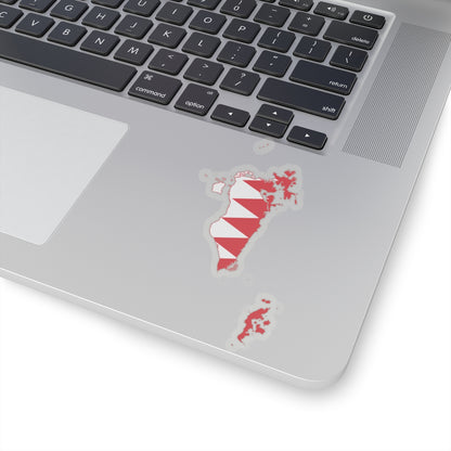 Flag-map of Bahrain2 (Bahrain) STICKER Vinyl Kiss-Cut Decal