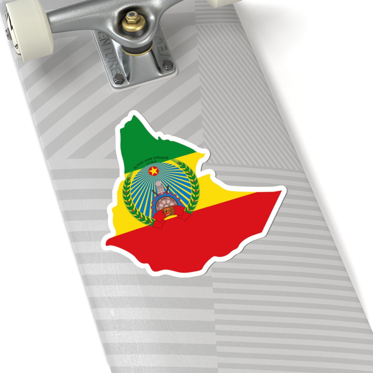 Flag map of Ethiopia 1987-1991 (Ethiopia) STICKER Vinyl Kiss-Cut Decal
