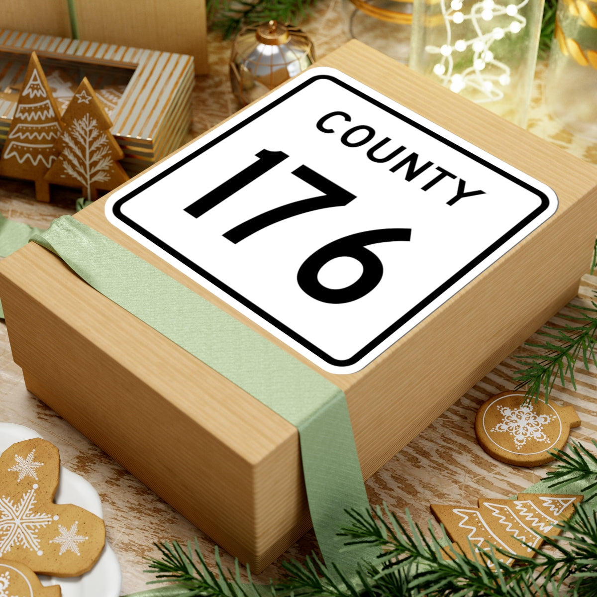 County 176 square (Minnesota) (Road Sign) STICKER Vinyl Kiss-Cut Decal