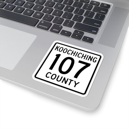 Koochiching County 107 MN (Minnesota) (Road Sign) STICKER Vinyl Kiss-Cut Decal