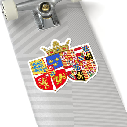 Armoiries de Kristian II et Isabelle dAutriche (Denmark) (Coat of Arms) STICKER Vinyl Kiss-Cut Decal