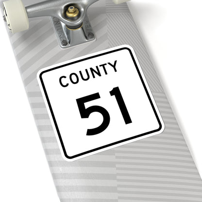 County 51 square (Minnesota) (Road Sign) STICKER Vinyl Kiss-Cut Decal