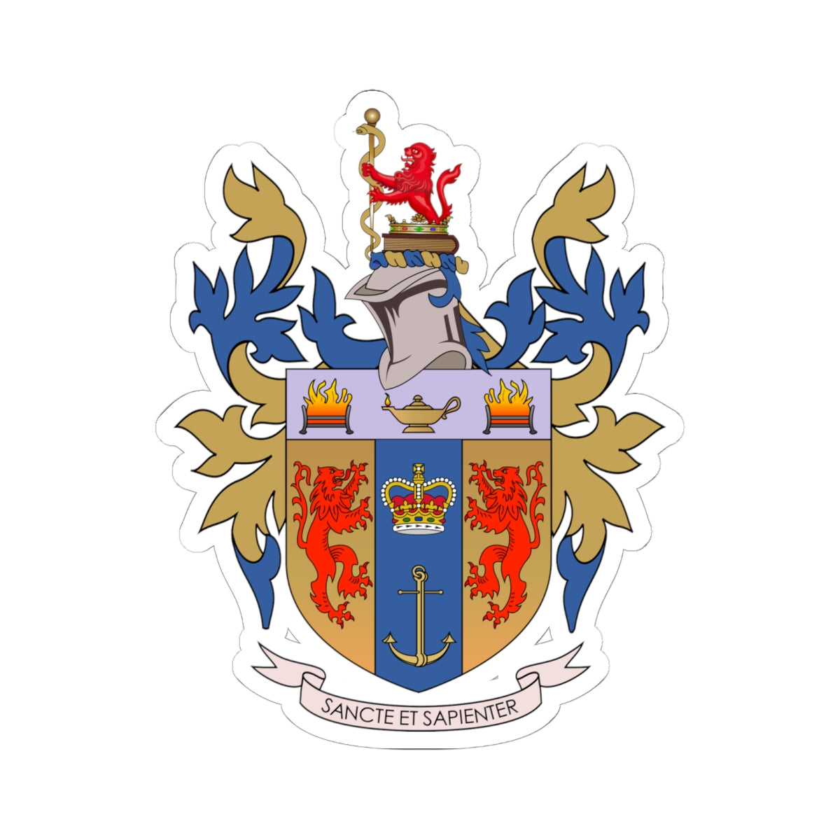 Arms of Kings College London (United Kingdom) (Coat of Arms) STICKER Vinyl Kiss-Cut Decal