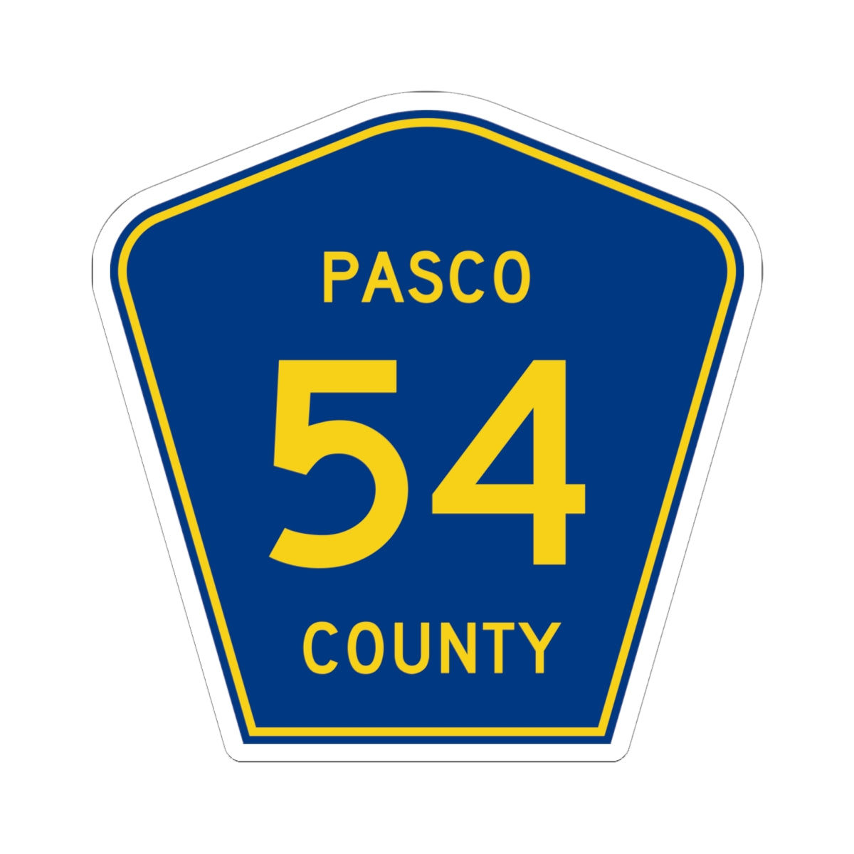 Pasco County Road 54 FL (Florida) (Road Sign) STICKER Vinyl Kiss-Cut Decal