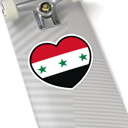 Iraq 1963-1991 and Syria 1963-1972 flag heart (Iraq) STICKER Vinyl Kiss-Cut Decal