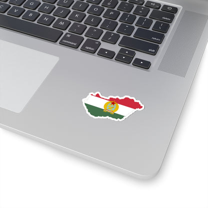 Flag-map of Hungary 1949-1956 (Hungary) STICKER Vinyl Kiss-Cut Decal