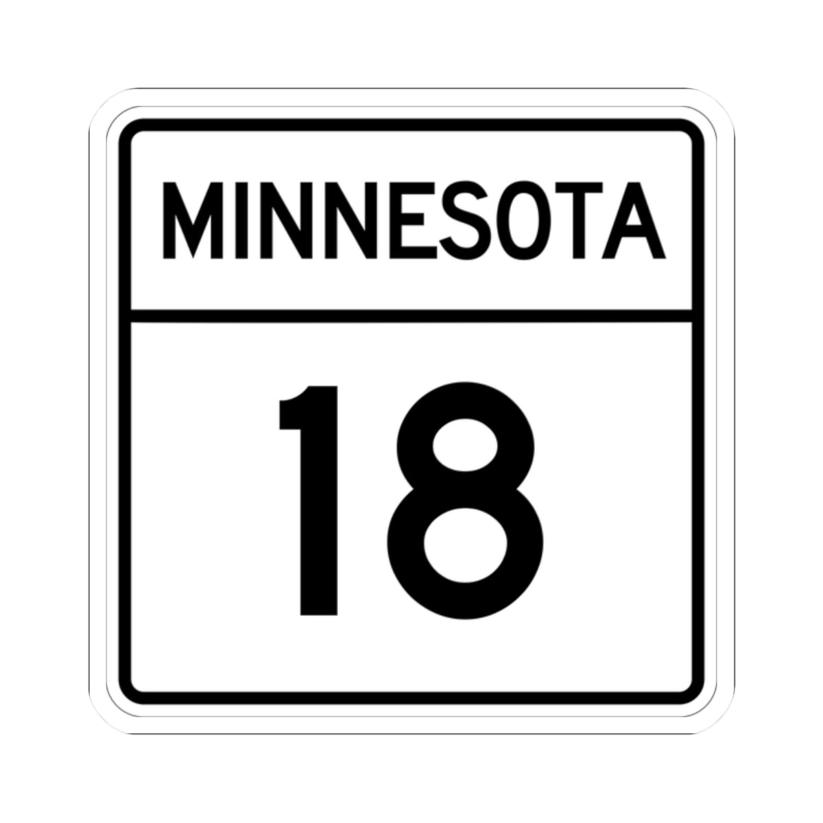 MN-18 1948 (Minnesota) (Road Sign) STICKER Vinyl Kiss-Cut Decal