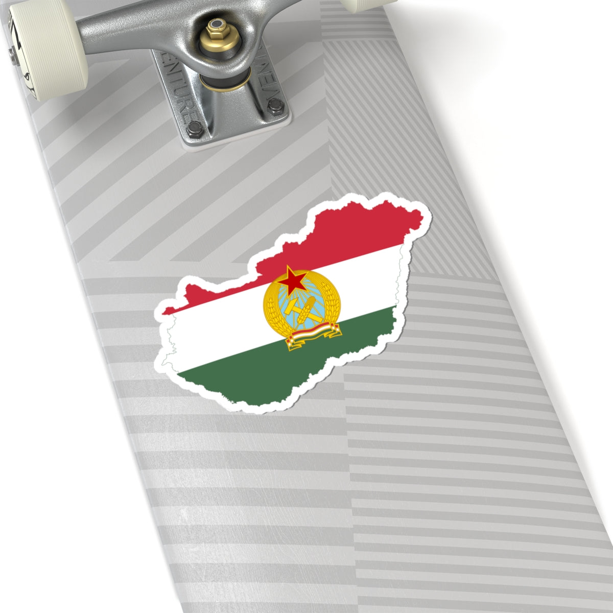 Flag-map of Hungary 1949-1956 (Hungary) STICKER Vinyl Kiss-Cut Decal